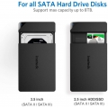 Inateck Festplattengehäuse 3.5 USB 3.0, Externes HDD Gehäuse für 2,5”/ 3,5” SATA HDD und SSD, Unterstützt UASP und maximal 12 TB