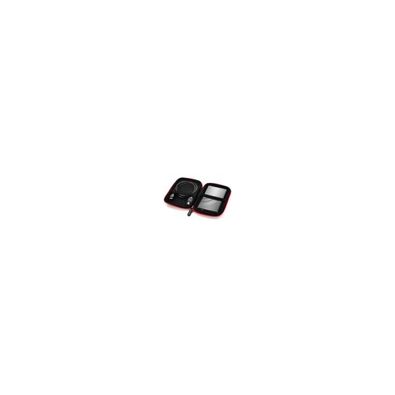 deleyCON Festplattentasche Festplatten Case HDD Case - Für 2,5 Zoll Festplatten und SSD - Robust & Stoßsicher - 2 Innenfächer Ne