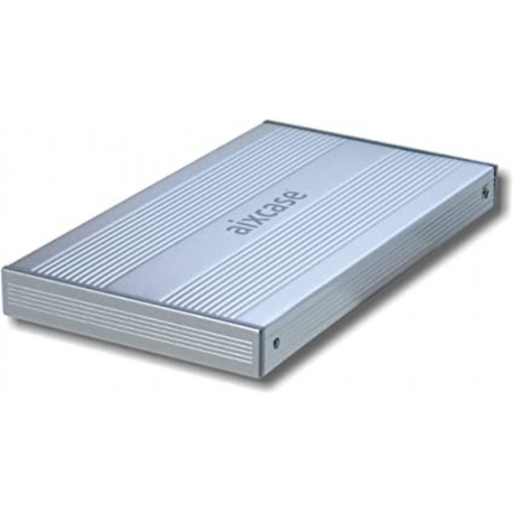 aixcase Gehäuse silber USB2.0 2.5' 6.4cm SATA HDD bis 12.5mm