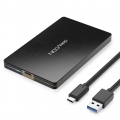 deleyCON SSD Festplattengehäuse USB 3.0 für 2,5“ Zoll SATA 3 SSD / HDD / 7mm SATA III Festplatten Externes Gehäuse UASP USB C [S