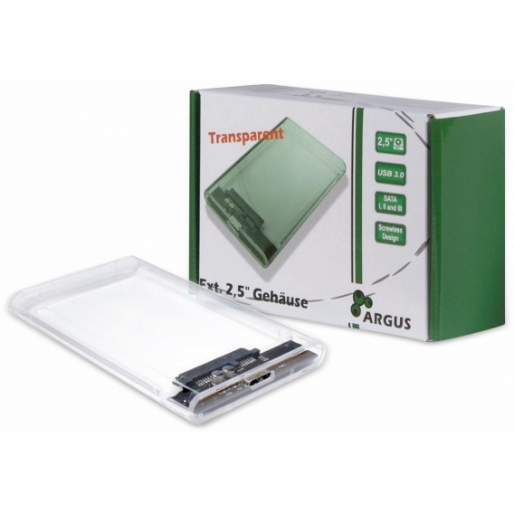 Argus HDD-Case INTER-TECH GD-25000, USB 3.0, 2,5", transparent
