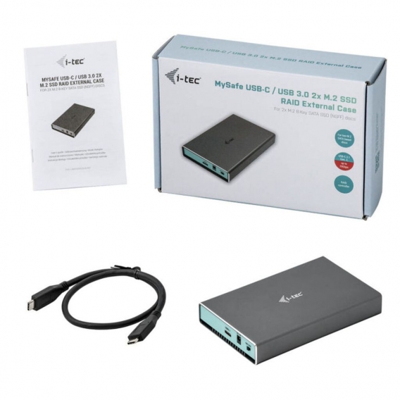 i-tec MySafe USB 3.0 / USB-C 3.1 Gen. 2 - externes Gehäuse - M.2 - Serial ATA III - 0,1,JBOD - 3.2 Gen 2 (3.1 Gen 2) - USB Typ-C
