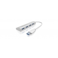 RAIDSONIC ICY Box 4-Port USB 3.0 Hub, Aluminium Gehäuse, silber