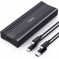 Inateck M.2 NVMe Festplattengehäuse mit 10 Gbps Übertragung, unterstützt M.2 SATA und NVMe SSD (2242, 2260, 2280) mit USB A zu C