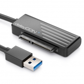 More about deleyCON USB 3.0 SATA Adapter Kabel USB A zu 2,5" Zoll Festplatten Laufwerke HDDs SSDs 5 GBit/s UASP SATA I II III Plug&Play