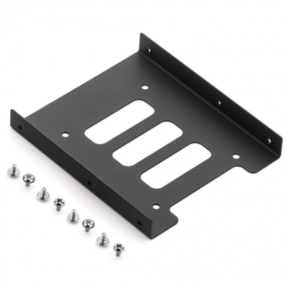 deleyCON Einbaurahmen für 2,5" Festplatten SSD's auf 3,5" Adapter Wechselrahmen Mounting Frame Halterung Schienen inkl. Schraube