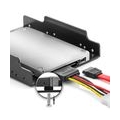 deleyCON Einbaurahmen für 2,5" Festplatten SSD's auf 3,5" Adapter Wechselrahmen Mounting Frame - Hartplastik - Halterung Schiene