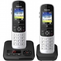 Panasonic KX-TGH722GG Duo schwarz DECT Schnurlos Telefon mit Anrufbeantworter
