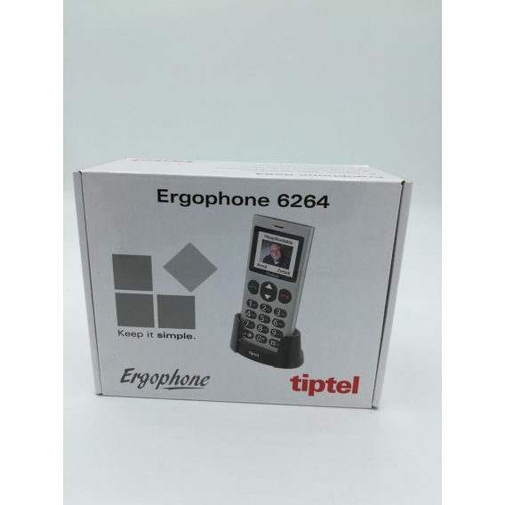 Tiptel Ergophone 6264, silber, Seniorenhandy, 2 Zoll Farbdisplay,4 Notrufnummern