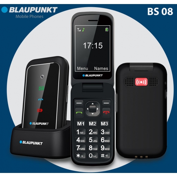 Blaupunkt BS08 Senioren-Klapp-Handy Schwarz mit Kamera Seniorenhandy