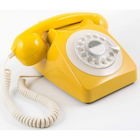 More about GPO 746 Rotary 1970s retro style landline telephone - curly cord, authentic bell ring
