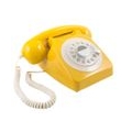 GPO 746 Rotary 1970s retro style landline telephone - curly cord, authentic bell ring