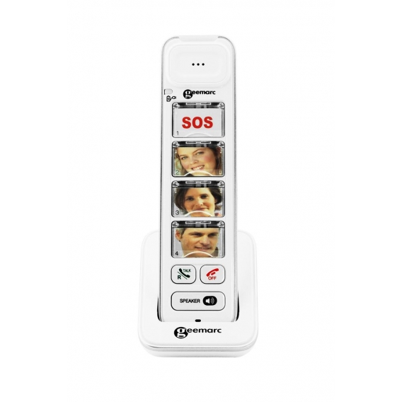 Geemarc PHOTODECT 295 Zusatz-Telefon - schnurloses Schwerhörigen 30 dB -Telefon mit 4 Fototasten und Lautsprecher - besonders pr