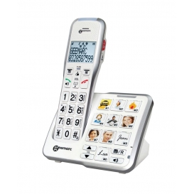 More about Geemarc AmpliDECT 595 schnurloses verstärktes 50 dB Schwerhörigentelefon mit Fototasten, Anrufbeantworter, Sprachansage und SOS 