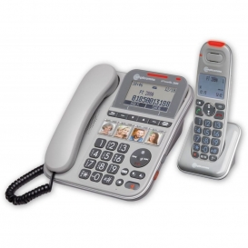 More about Powertel 2880 Senior schnurgebundenes Telefon mit verstärktem schnurlosem Mobilteil und Direktspeichertasten Amplicomms
