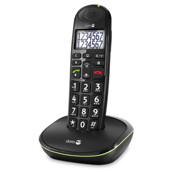 Doro Phone EASY 110 Strahlungsarmes Schnurlostelefon, Rufnummernanzeige, 10h Sprechzeit, 4 Tage Standby, Freisprechfunktion, DEC