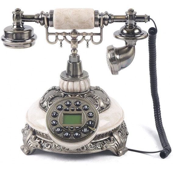 Vintage Festnetztelefon Tischtelefon Weiß Haustelefon Nostalgie Design Harz