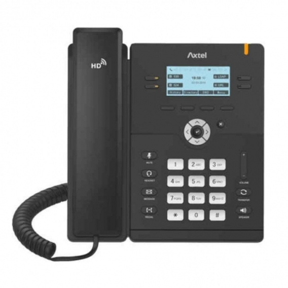 Axtel AX-300G, IP phone with wired handset, Schwarz, Kabelgebundenes Mobilteil, Tisch/Wand, 4 Zeilen, 1000 Eintragungen