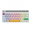 Ajazz K620T BT & Kabelgebundene mechanische Dual-Mode-Tastatur 62 Tasten Kompakte mechanische RGB-Gaming-Buerotastatur Weiss (ro
