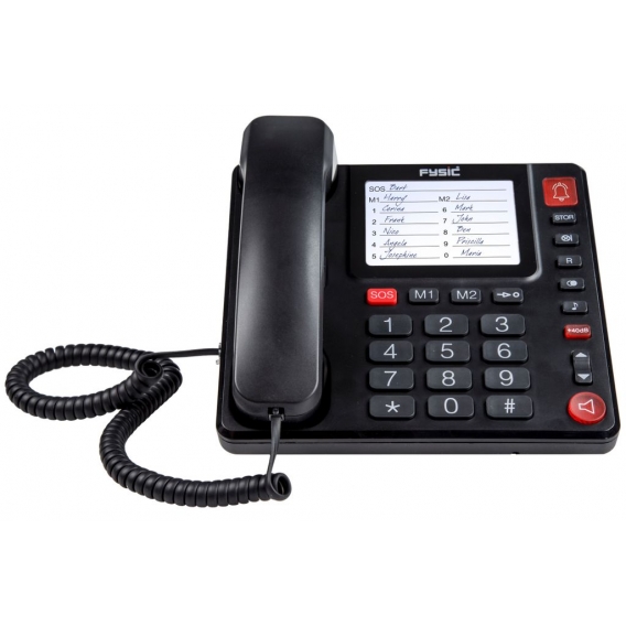 Fysic FX-3920 - Bürotelefon mit großen Tasten für Senioren, schwarz