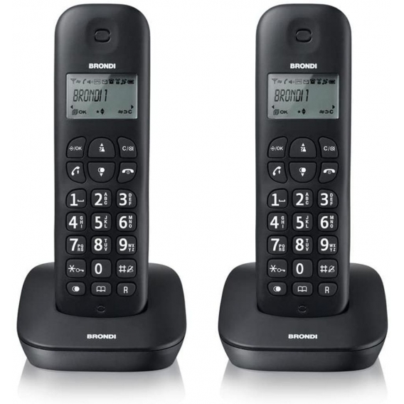 Brondi Telephone cordless bronze gala twin 2 telephones Alarm clock / Phone book / Call ID