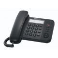 Panasonic KX-TS520EX1B, Analoges Telefon, Kabelgebundenes Mobilteil, 50 Eintragungen, Anrufer-Identifikation, Schwarz