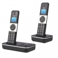 D1002 TAM-D Schnurloses Telefon mit 2 Mobilteilen und Anrufbeantworter Anrufer-ID/Anklopfen 1,6-Zoll-LCD-Display mit 3 Zeilen Wi