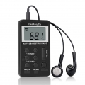 HanRongDa HRD-103 AM FM Digital Radio 2-Kanal-Stereo-Empfänger Portable Pocket Radio w / Kopfhörer LCD-Bildschirm Akku Lanyard【S