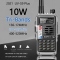 BaoFeng UV-S9 Plus Walkie Talkie Tri-Band silber 10W Leistungsstarker CB-Funk-Transceiver VHF UHF 136-174Mhz/220-260Mhz/400-520M
