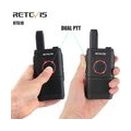 Retevis RT618 Mini Walkie-Talkie, PMR446 Dual-PTT-Handfunkgerät, Wiederaufladbarer Funkgeräte, Notfall-Funkgeräte für Schule, Kr