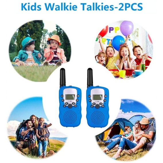 2PCS  Walkie Talkies für Kinder 3 Meile 22 Kanal Funkgerät mit Hintergrundbeleuchteter LCD-Taschenlampe für Abenteuer im Freien,