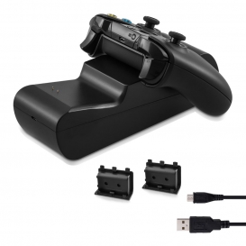 kwmobile Dockingstation kompatibel mit Xbox One / One S Controller - mit Akkus kompatibel mit Microsoft X-Box One Gamepad und LE