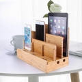 Ladestation für mehrere Geräte, Wood Docking Stand Organizer Mehrzweck für Telefone, Tablets und Schrein (Hub, ohne USB-Ladegerä