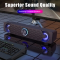 Smalody YXSM9017 Computerlautsprecher USB-Kabel Stereo-Subwoofer Basslautsprecher Surround-Soundbox mit blauen LED-Leuchten fuer