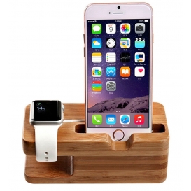 More about Apple Watch Stand, Bambusholz Ladeständer Halterung Dockingstation Cradle Holder für iPhone X 8 7 6 Plus 5 5c und Apple Watch (H
