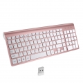 Desktop Thin 2.4G Wireless Keyboard Mute Plug and Play für Laptops und Desktops, reibungslose taktile Rückmeldung Farbe Roségold