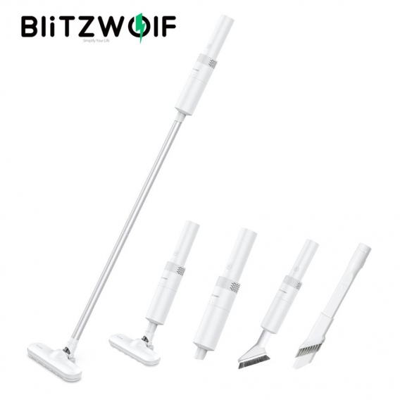 BlitzWolf 2in1 Handstaubsauger Akku mit Drei-Schichten-Filtersystem 15kPa hohe Saugleistung 2200mAh Batterie USB