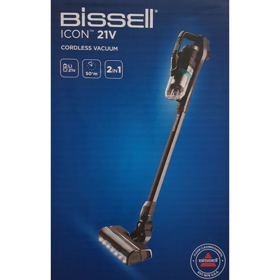 BISSELL 2899N Icon 21V kabel- und beutelloser Handstaubsauger, Schwarz/Blau