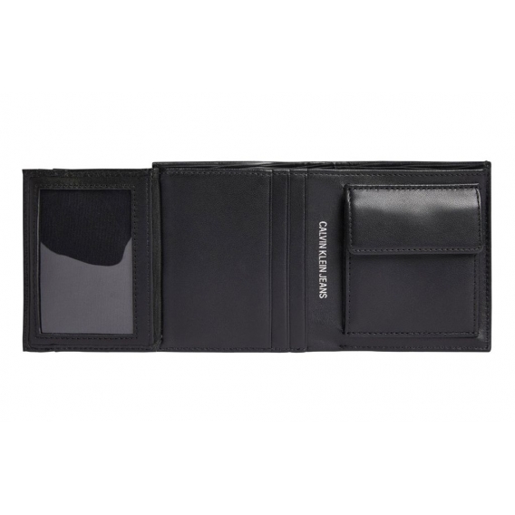 Calvin Klein - Enamel plaque N/S trifold w/coin - heren portemonnee - black