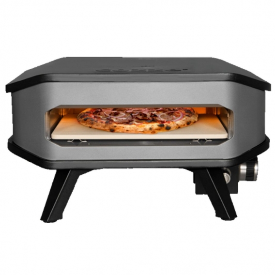 COZZE® 90348 Pizza-Gas-Ofen Profi bis 400° Grad mit 34x34 cm Pizzastein - tragbarer Pizzaofen Steinofen-Pizza für Terrasse, Balk