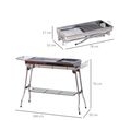 Outsunny Kohlegrill, Picknickgrill mit Aufbewahrungsregal, Standgrill, Grillstation, Klappgrill, 2 x Rost, Edelstahl, Silber, 10