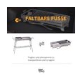 Outsunny Kohlegrill, Picknickgrill mit Aufbewahrungsregal, Standgrill, Grillstation, Klappgrill, 2 x Rost, Edelstahl, Silber, 10