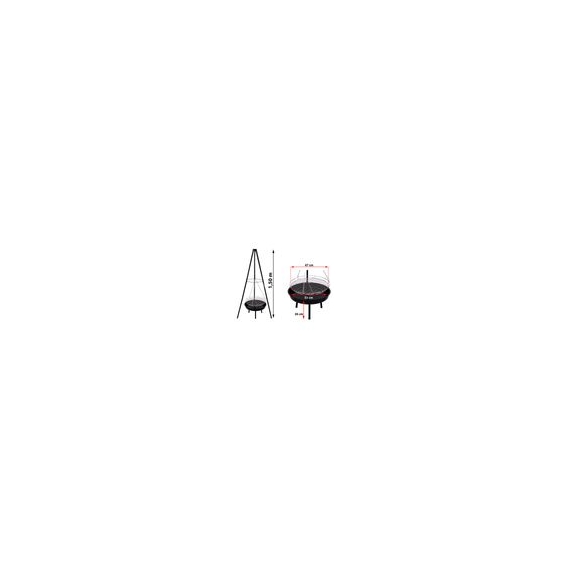 Majowo Schwenkgrill mit Feuerschale Höhenverstellbare Kette Dreibein Holzkohlegrill inkl. Grillrost Zum Grillen und Heizen im Fr