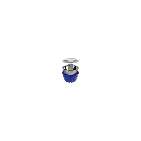 LotusGrill Tiefblau (G340), Holzkohlegrill Tischgrill raucharm mit USB-Anschluß