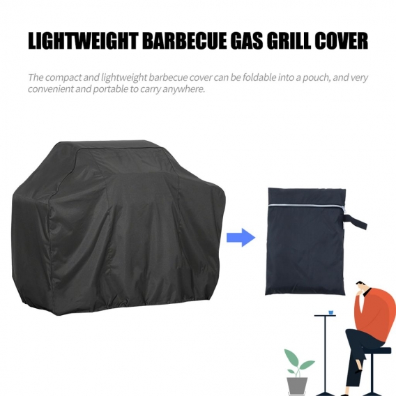 BBQ Grill Abdeckung Barbecue Gas Grill Abdeckung 210D Wasserdicht Hochleistungs Rip Resistant Staubdicht Holzkohle Elektrogrill 
