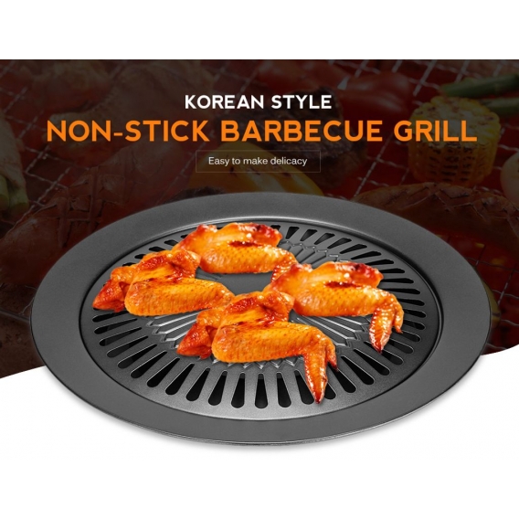 Koreanischer Stil Antihaft Rauchlose Indoor Barbecue Pan Grill Herdplatte, 31,5 cm