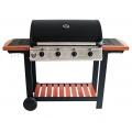 BBQ CHIEF Gasgrill  Timber 4.0 - Gussrost, 4 Brenner, 14kW Heizleistung, Thermometer, edle Holzoptik