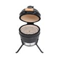 Neues® 2-in-1 Kamado-Grill Smoker Keramik,Keramikgrill Smoker BBQ ,für Garten / Balkon 56 cm Schwarz