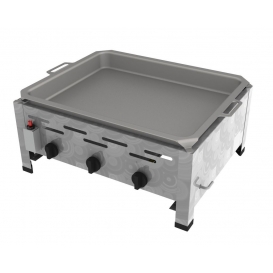 More about ChattenGlut Gastrobräter Professional 3-flammiges Tischgerät aus Edelstahl mit 10,8 kW mit Pfanne
