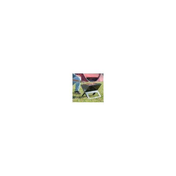 RESCH 502598 Holzkohlegrill - mobiler Klappgrill mit Grillrost | für 2-3 Personen | 46x28x36 cm | ‎Edelstahl | Holzkohle Klapp-G